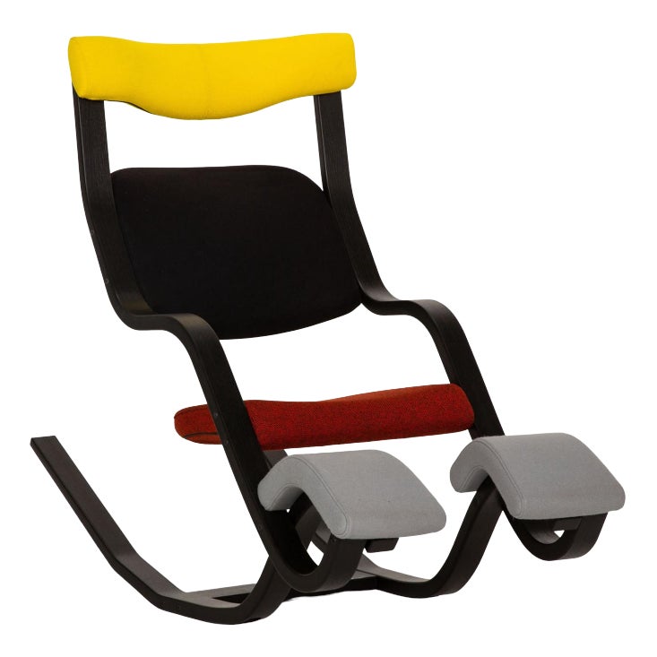 Black Wood & Fabric Gravity Balans Lounge Chair by Peter Opsvik for