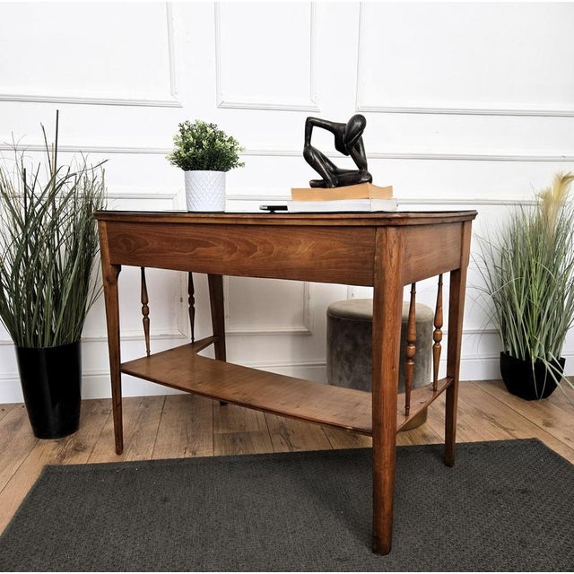 Mid-Century Art Deco Italian Walnut Burl Glass Writing Desk Table, 1940s For Sale - Image 6 of 10