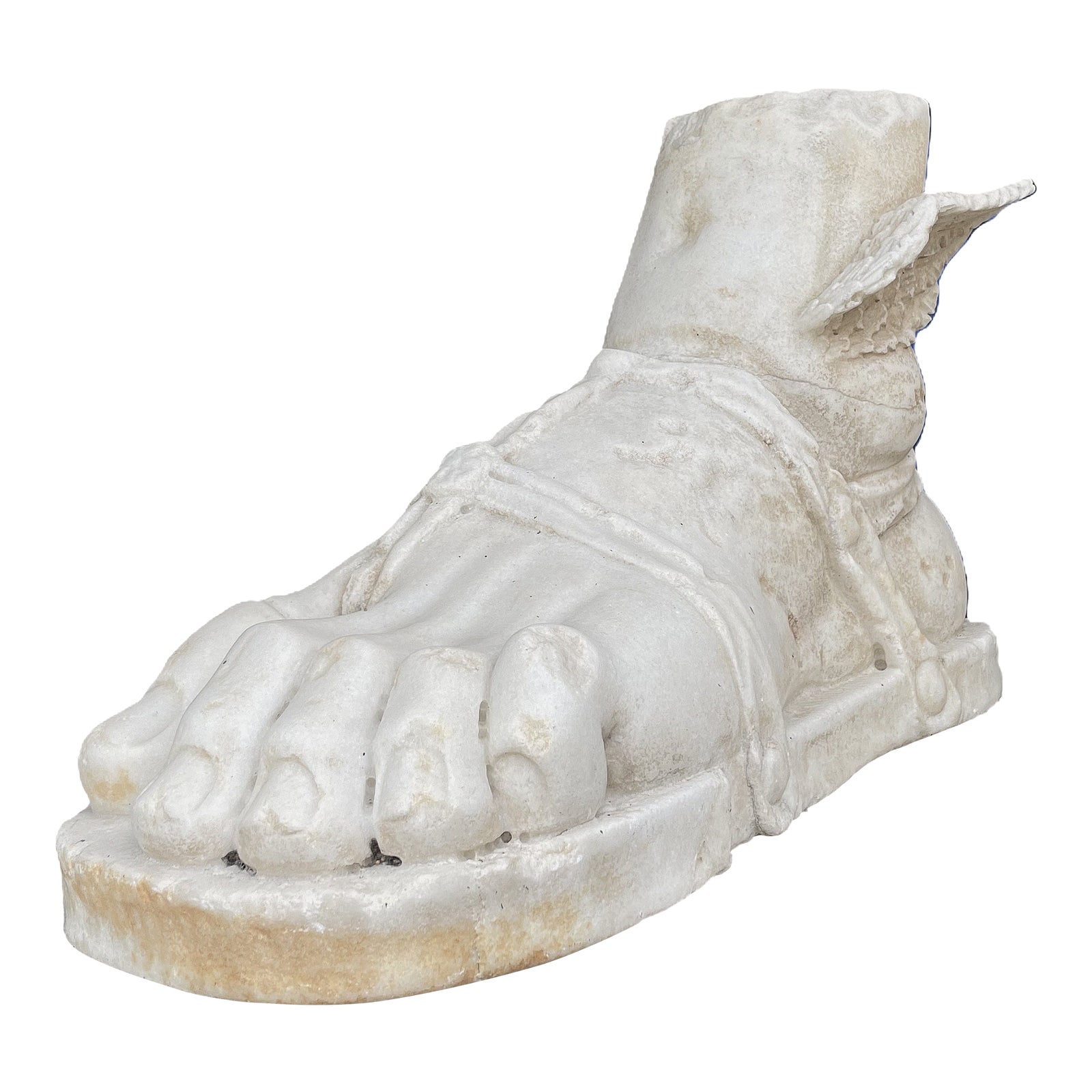 Early 20th Century Winged Foot Study in Carrara Marble, Padua, Italy ...