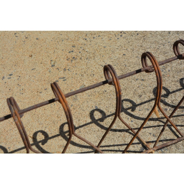Vintage Pair Brown Scroll Metal / Wire Rectangle Wall Planters Window Boxes For Sale - Image 10 of 16