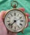 1960s Vtg. Elgin Alarm Clock Germany Mother of Pearl Dial Solid Brass Accents Mechanical Wind Works For Sale - Image 5 of 10