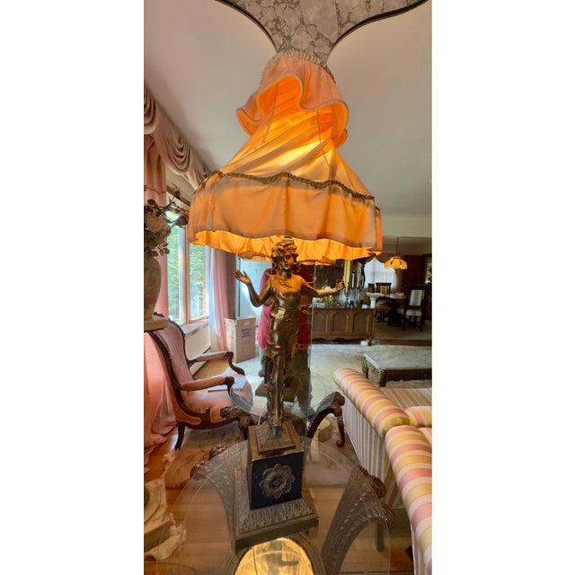 Antique Art Noveau Figural Table Lamps - a Pair For Sale In New York - Image 6 of 7