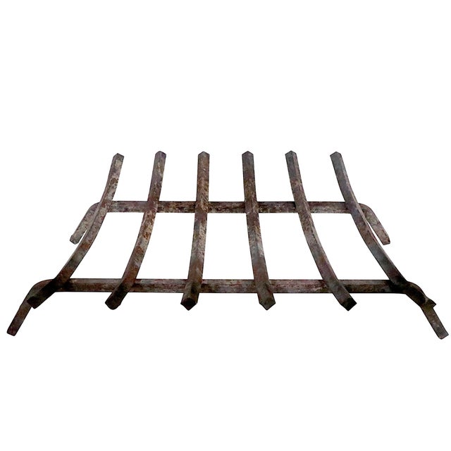 Metal Mid 20th Century Fireplace Insert Grate With Six Brackets For Sale - Image 7 of 8