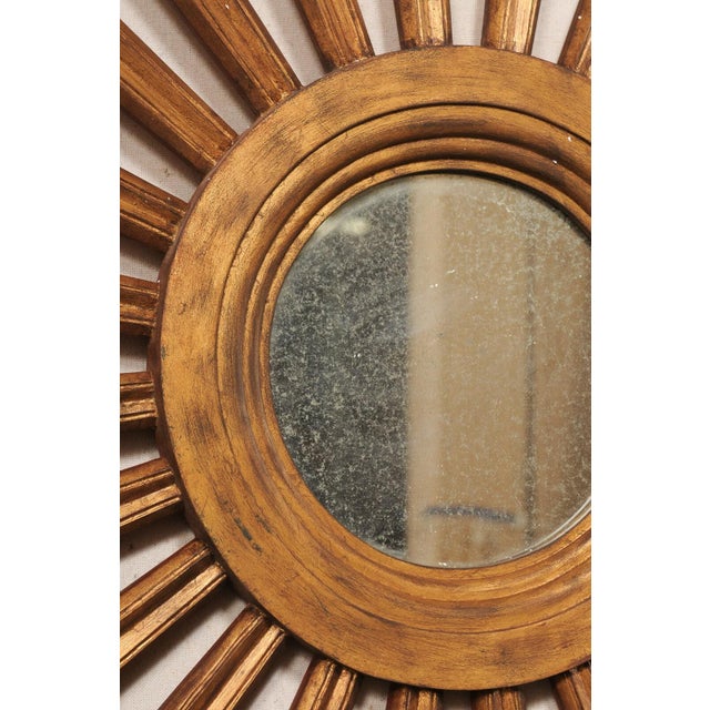 Bronze Contemporary Decorative Sunburst Mirror For Sale - Image 8 of 9