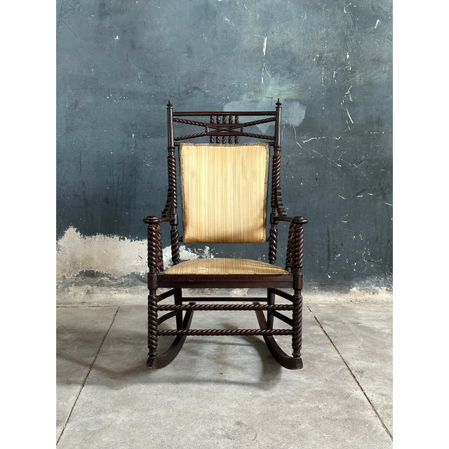 Mid 19th Century Mid 19th Century Victorian Barley Twist Rocking Chair For Sale - Image 5 of 9