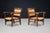 Brown French Lounge Chairs in Oak and Rush, 1950s, Set of 2 For Sale - Image 8 of 10