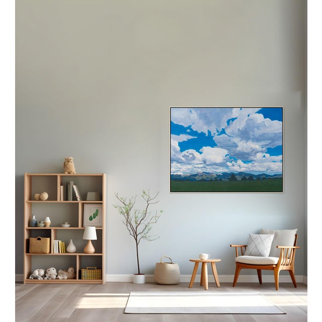 The Rhythm of the Sky by Michael Magrin | Oil on Linen Mountain Landscape With Clouds For Sale - Image 14 of 14