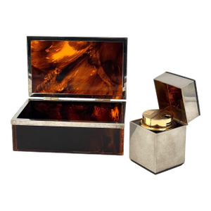 Hollywood Regency Smoking Set, Italy 1970 - 2 Piece Set