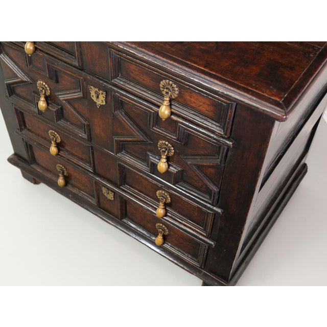 Small 17th Century Charles II Joined Oak Chest of Drawers For Sale - Image 6 of 15