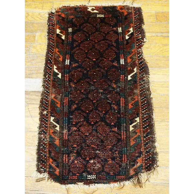 Antique Persian Baluch Rug, Size: 1' 6''x 2' 6'' Antique Baluch Allover Floral Hand Knotted Pile Rug, Circa Date: 1900s....