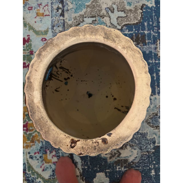 1960s Vintage Chinese Cobalt Blue Glazed Porcelain Drum Form Garden Plant Stands - Set of 2 For Sale - Image 5 of 12