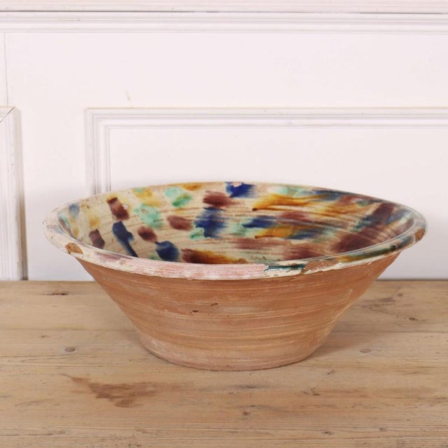 Large Vintage Spanish Glazed Bowl, 1920s For Sale - Image 6 of 6