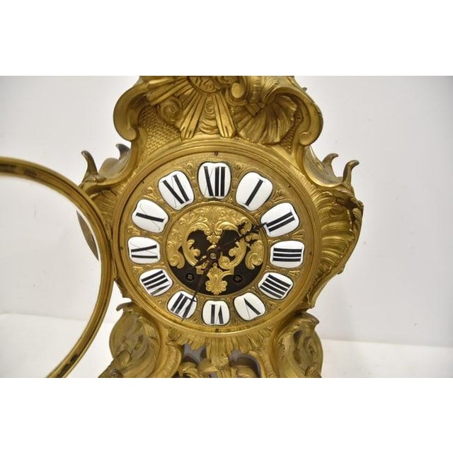Late 19th Century Very Large French Bronze Mantel Clock For Sale - Image 5 of 15