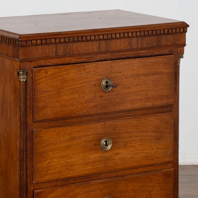 Wood Mid 19th Century Louis XVI Style Mahogany Chest of Three Drawers For Sale - Image 7 of 13