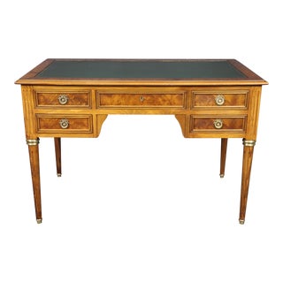 French Directore Louis XVI Style Leather Top Executive Desk For Sale
