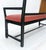 Vintage Black Lacquer Red Upholstery Bench w/ Arms Slotted Back MINT