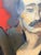 Large 1970s Abstract Oil Painting Portrait, Man in a Suit, Newly Framed For Sale - Image 4 of 10