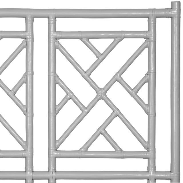 David Francis Chippendale Headboard California King - Light Gray For Sale - Image 4 of 6