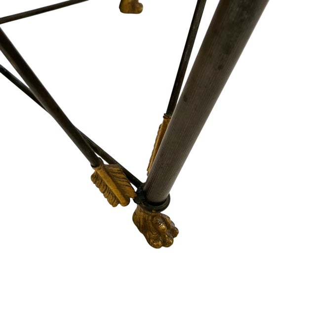 Metal 1900 Neoclassical Sepia Grisaille Table With Iron Base For Sale - Image 7 of 7