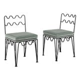 Pair of Gilt Bronze Méandre Side Chairs For Sale