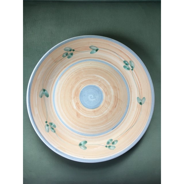 Vintage Caleca Peach Floral Italian Ceramic Serving Platter For Sale - Image 13 of 13
