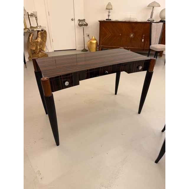 Art Deco French Art Deco Macassar Elegant Writing Desk For Sale - Image 3 of 18