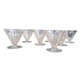 Vintage Crystal Water Glasses with Rex Pattern from Baccarat, 1920s, Set of 7 For Sale