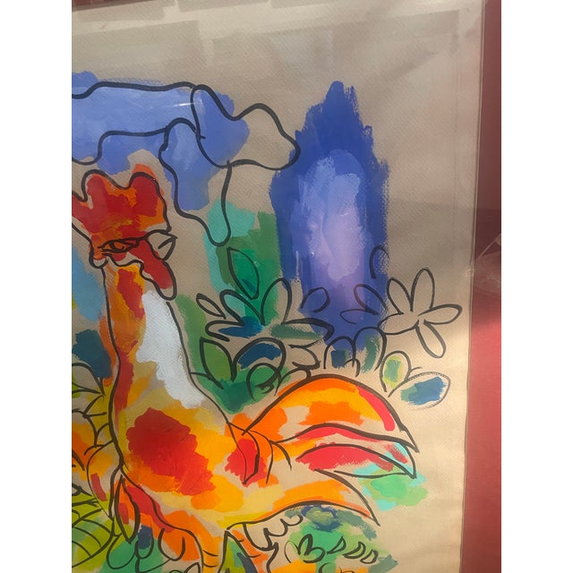Modern 1970s Original Rooster Watercolor by Mariano Rodriguez 1912-1990 For Sale - Image 3 of 5