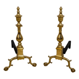Pair Virginia Metalcrafters Colonial Williamsburg Fireplace Andirons For Sale