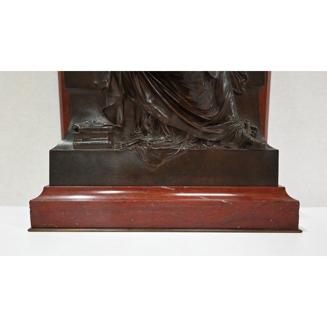 H. Chapu, La Pensée Sculpture, 19th-Century, Bronze & Marble For Sale - Image 15 of 18