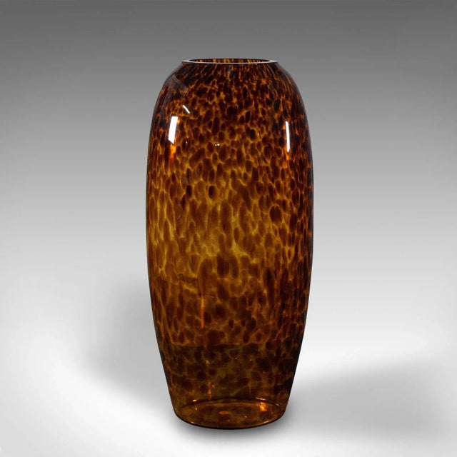 1970s Modern Tall Vintage Amber Vase, Italian, Art Glass, Flower Sleeve, Decorative For Sale - Image 4 of 9