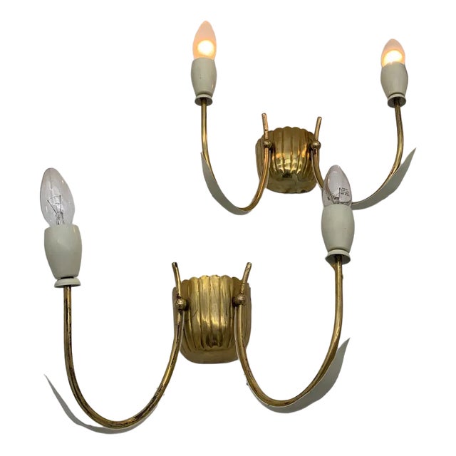 Sconces Attributed to Stilnovo, Italy, 1950s, Set of 2 For Sale