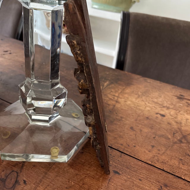 Architectural salvage, this piece will add a touch of old world charm to any space. Distressed brown wood with gold...