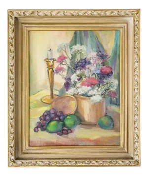 1970s Vintage Still Life Expressionist Abstract Oil Painting, Signed