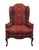 Traditional Ethan Allen Red Upholstered Traditional Sussex Wingback Accent Arm Chair 20-7517 For Sale - Image 3 of 12