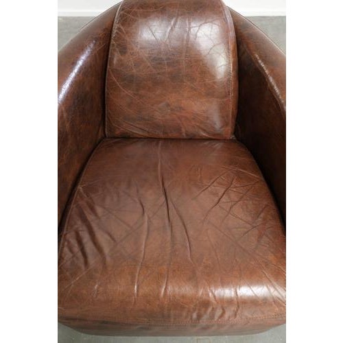 2000 - 2009 Cowhide Aviator Armchairs in Warm Brown Color, Set of 2 For Sale - Image 5 of 14