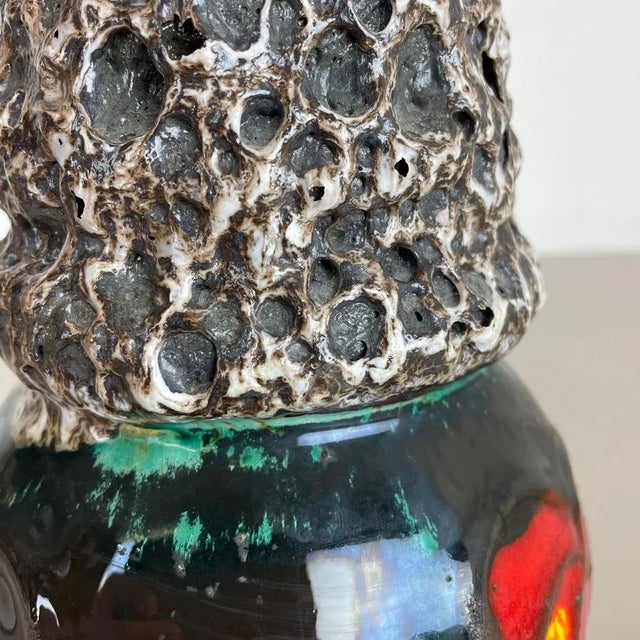German Vintage Pottery Fat Lava Vase from Scheurich WGP, 1970s For Sale - Image 9 of 18