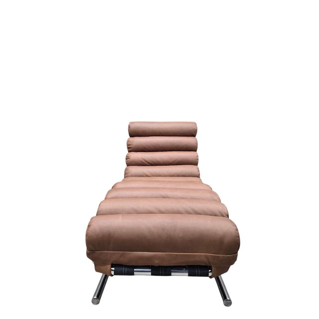 MCM Milo Baughman Style Chrome Tubular Chaise Lounge Chair Newly Reupholstered-Hold For Sale In Chicago - Image 6 of 12