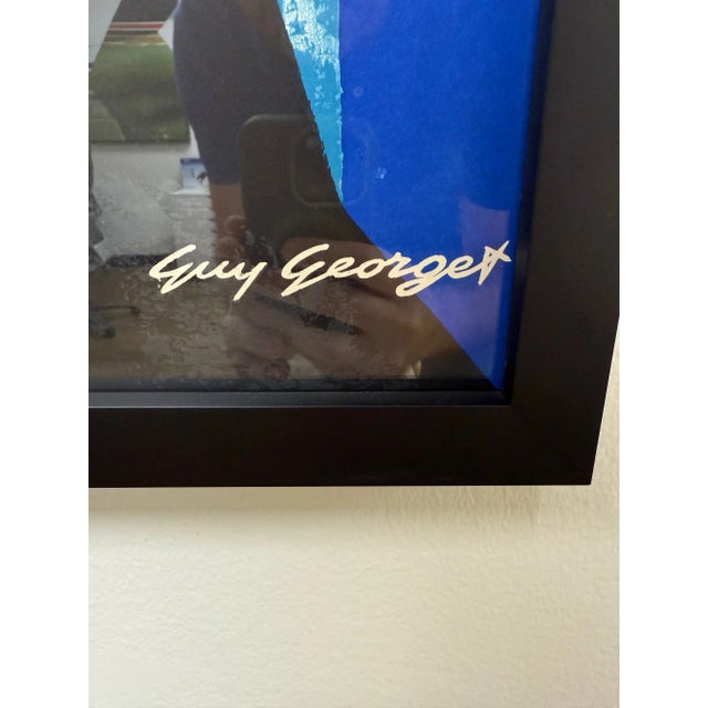 Printmaking Materials C. 1963, Air France – Spain, Original Vintage Lithograph Travel Poster Printed in France, Custom Framed in Black, Artist Guy Georget For Sale - Image 7 of 8