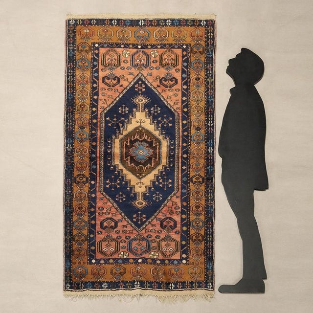 Malayer rug in cotton, fine knot, hand-made. This piece is attributed to the mentioned designer/maker. It has no...