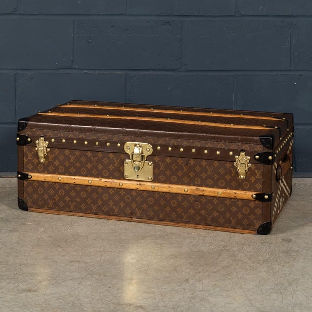 An elegant louis vuitton cabin trunk dating to circa 1930, embodying the refinement, practicality, and exceptional...