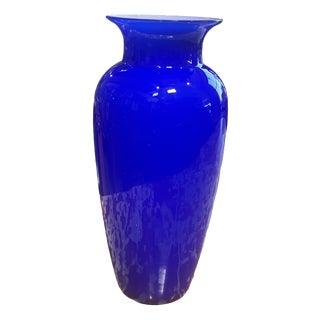 20th Century Cobalt Blue Murano Glass Vase by Carlo Moretti, Venice, 1900 For Sale
