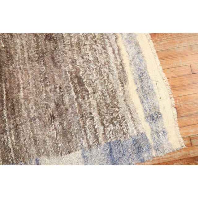 Coffee Vintage Turkish Tulu Carpet - 4'6" x 5'10" For Sale - Image 8 of 10