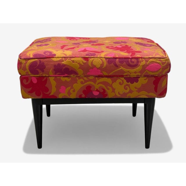 1950s Paul McCobb, Ebonized Wood, Fabric, Ottoman, Usa, 1950s For Sale - Image 5 of 8