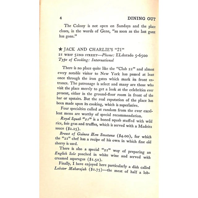 1930s "Dining Out in New York and What to Order" 1939 Fougner, G. Selmer For Sale - Image 5 of 11