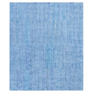 Contemporary Fragment Blue Silk Rug by Doris Leslie Blau For Sale