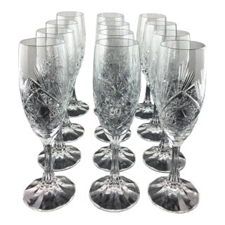 Baccarat Crystal Champagne Flutes, Set of 8 For Sale