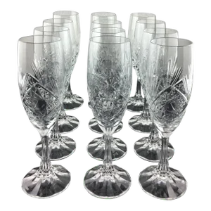 Baccarat Crystal Champagne Flutes, Set of 8
