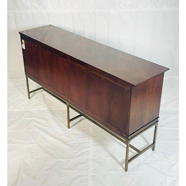 Walnut and Brass Credenza by Century Furniture, Made in the United States For Sale - Image 9 of 18