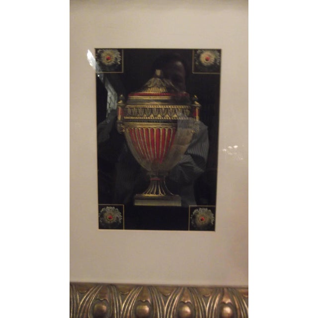 Wood Set of Three Hand Colored Neoclassic Prints with Egyptian Revival Frames For Sale - Image 7 of 7